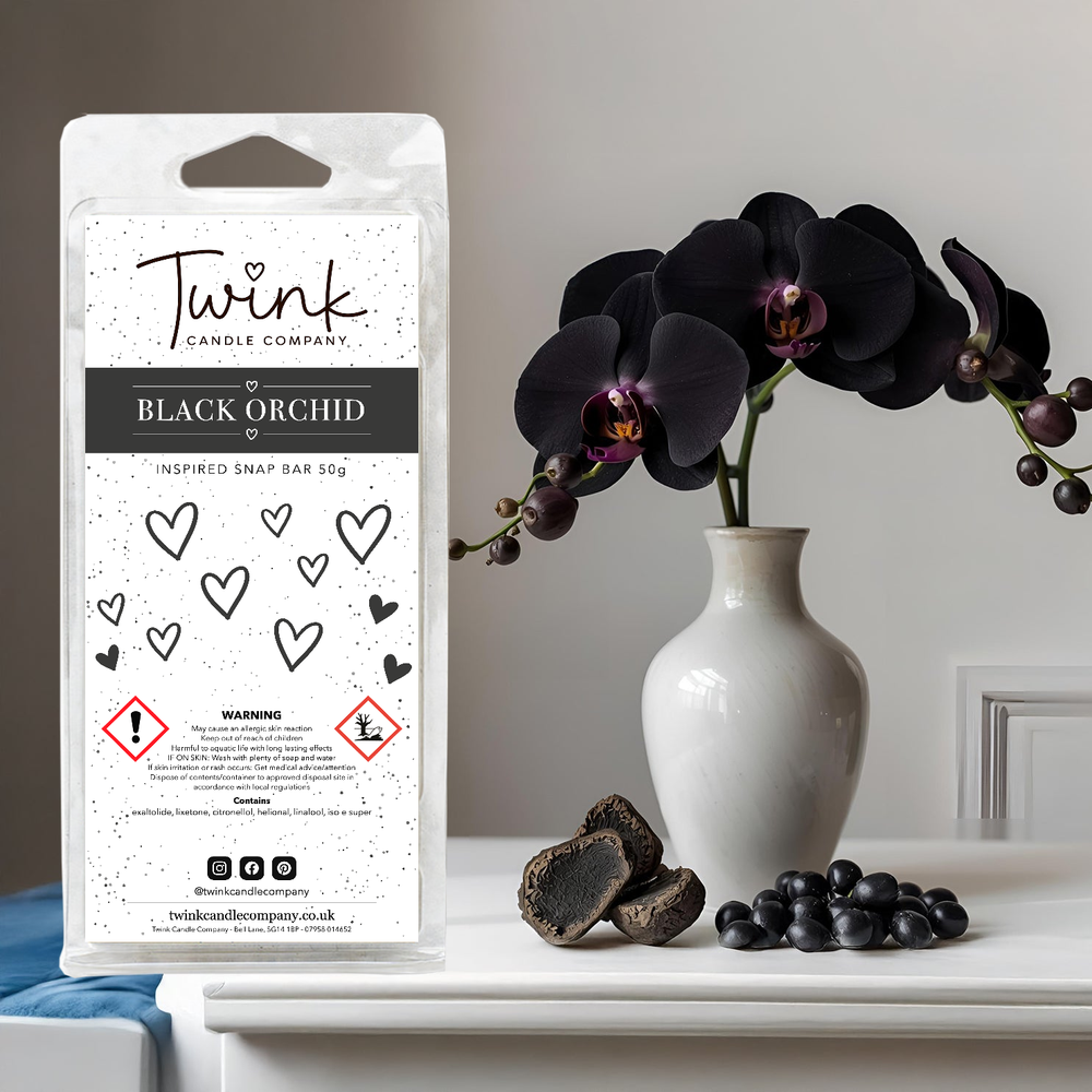 Black Orchid inspired soy wax melt snap bar by Twink Candle Company