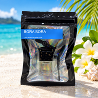 Bora Bora car air freshener by Twink Candle Company, hanging vent diffuser styled in a home setting