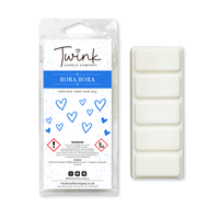 Bora Bora inspired soy wax melt snap bar with its five break-apart wax melts on a white background, by Twink Candle Company