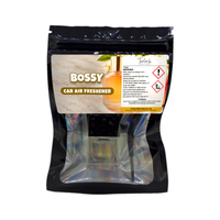 Bossy car air freshener by Twink Candle Company, packet on a white background