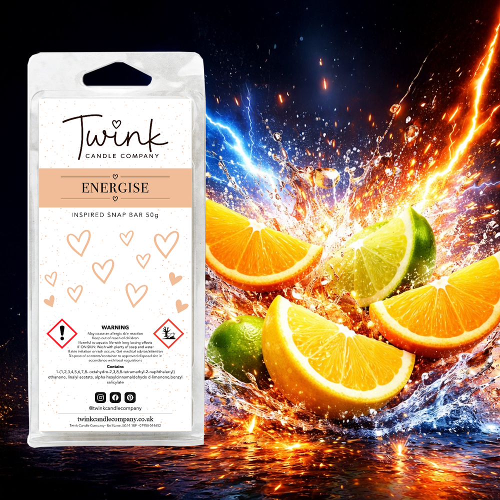 Energise inspired soy wax melt snap bar by Twink Candle Company