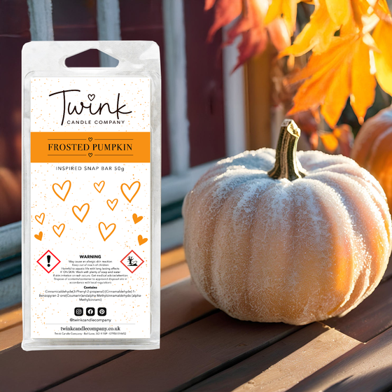 Frosted Pumpkin soy wax melt snap bar by Twink Candle Company