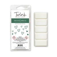 Frosted Spruce inspired soy wax melt snap bar with five wax melts by Twink Candle Company