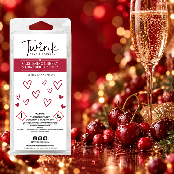 Glistening Cherry & Cranberry Spritz inspired soy wax melt snap bar by Twink Candle Company