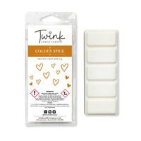 Golden Spice soy wax melt snap bar by Twink Candle Company shown with its five break-apart melts on a white background