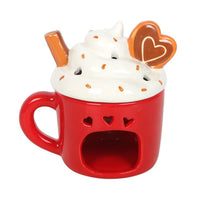 Hot chocolate mug wax/oil burner by Twink Candle Company, showing the burner opening