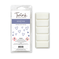 Invictos inspired soy wax melt snap bar with its five break-apart wax melts on a white background, by Twink Candle Company