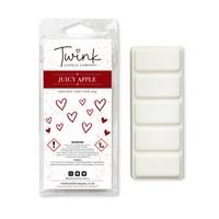 Juicy Apple inspired soy wax melt snap bar with its five break-apart wax melts on a white background, by Twink Candle Company