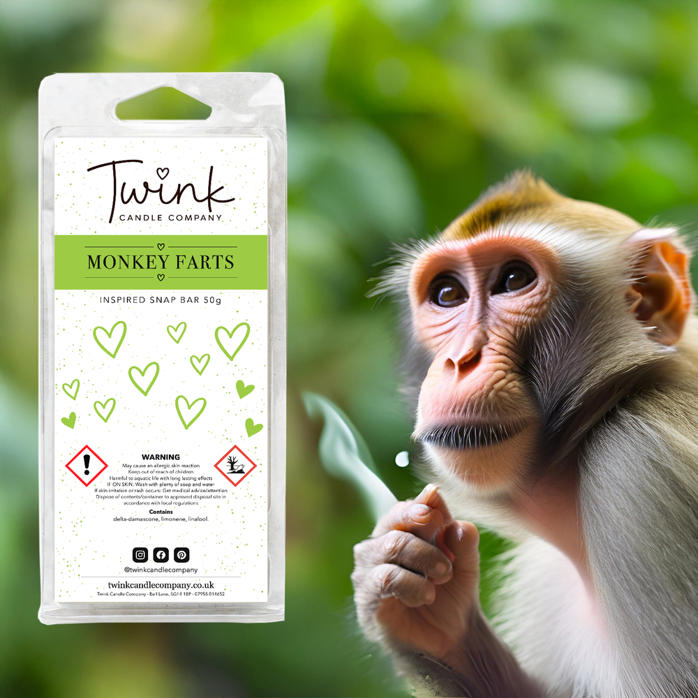 Monkey Farts soy wax melt snap bar by Twink Candle Company