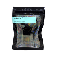 Nenuco car air freshener by Twink Candle Company, hanging car vent clip diffuser on a white background