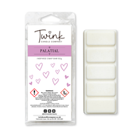 Palatial inspired soy wax melt snap bar by Twink Candle Company shown with its five wax melts on a white background