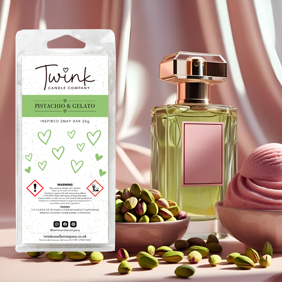 Pistachio & Gelato inspired soy wax melt snap bar by Twink Candle Company
