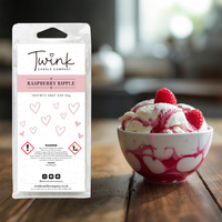 Raspberry Ripple inspired soy wax melt snap bar by Twink Candle Company