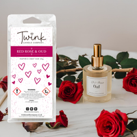 Red Rose & Oud inspired soy wax melt snap bar by Twink Candle Company