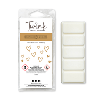 Roasted Almond & Caramel inspired soy wax melt snap bar with five wax melts by Twink Candle Company