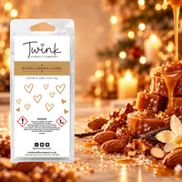 Roasted Almond & Caramel inspired soy wax melt snap bar by Twink Candle Company