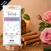 Rose & Sandalwood inspired soy wax melt snap bar by Twink Candle Company