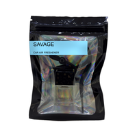 Savage car air freshener by Twink Candle Company, hanging car vent clip diffuser on a white background