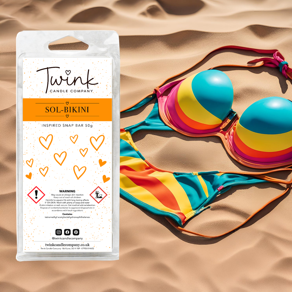 Sol-Bikini inspired soy wax melt snap bar by Twink Candle Company