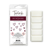 Spicy Mulled Wine inspired soy wax melt snap bar with its five break-apart wax melts on a white background, by Twink Candle Company