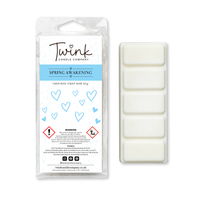 Spring Awakening inspired soy wax melt snap bar with its five break-apart wax melts on a white background, by Twink Candle Company