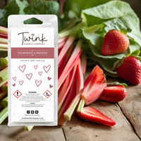 Strawberry & Rhubarb soy wax melt snap bar by Twink Candle Company