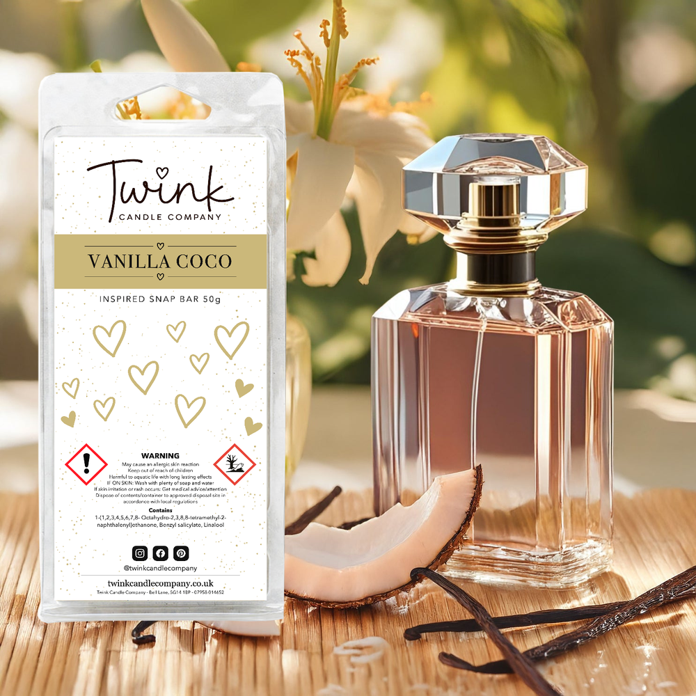 Vanilla Coco inspired soy wax melt snap bar by Twink Candle Company