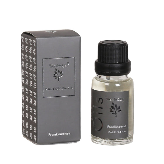 Woodbridge Frankincense essential oil 15ml bottle and box on a white background