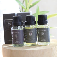 Woodbridge Pink Champagne essential oil 15ml bottle and box styled lifestyle