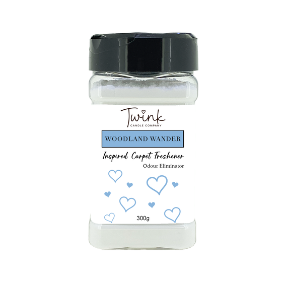 Woodland Wander (300g) inspired carpet freshener shaker jar on a white background
